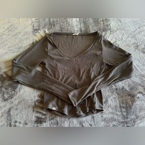 Oner Active Mellow Mid V-Neck Ribbed Top Size Small